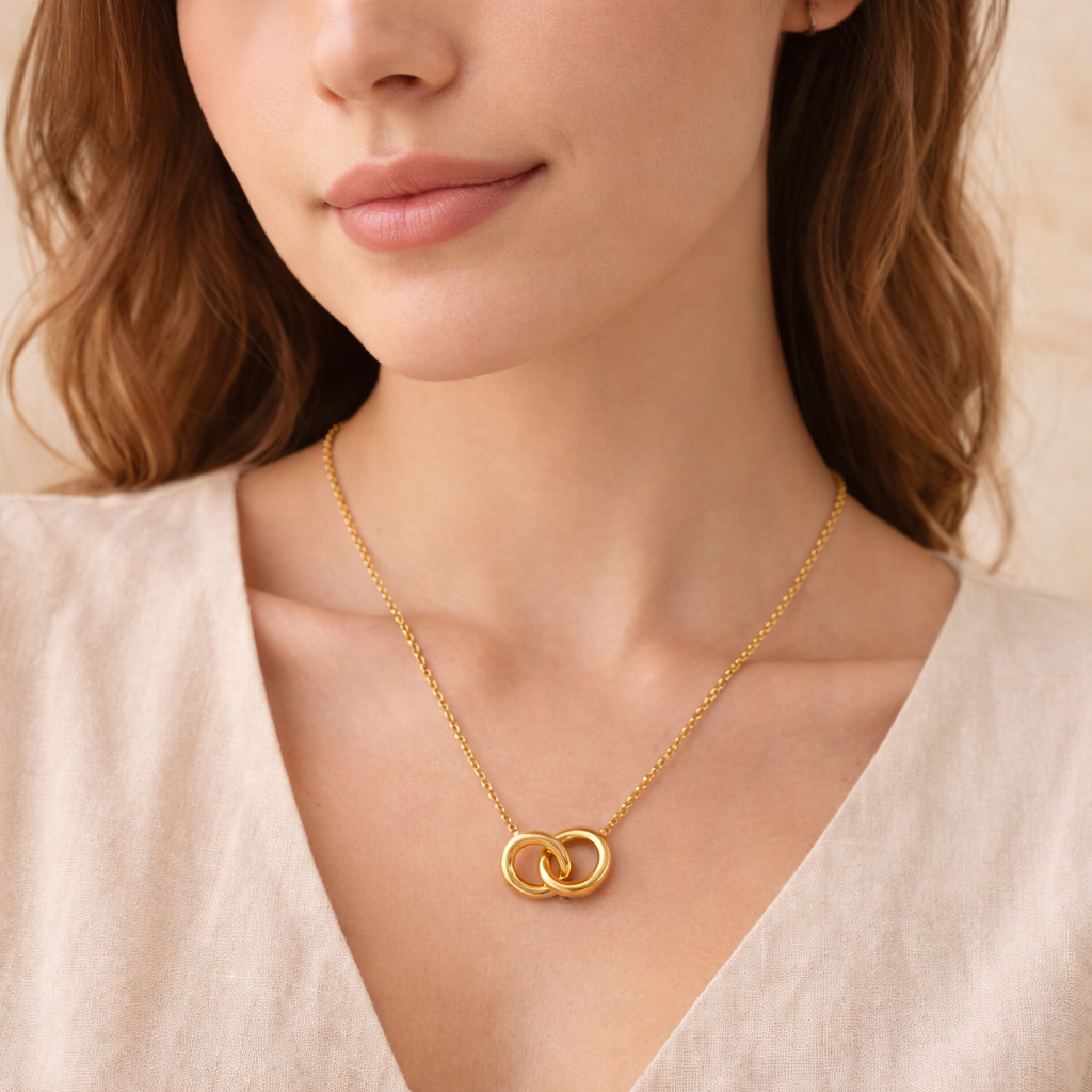 Twin Circles Pendant Necklace