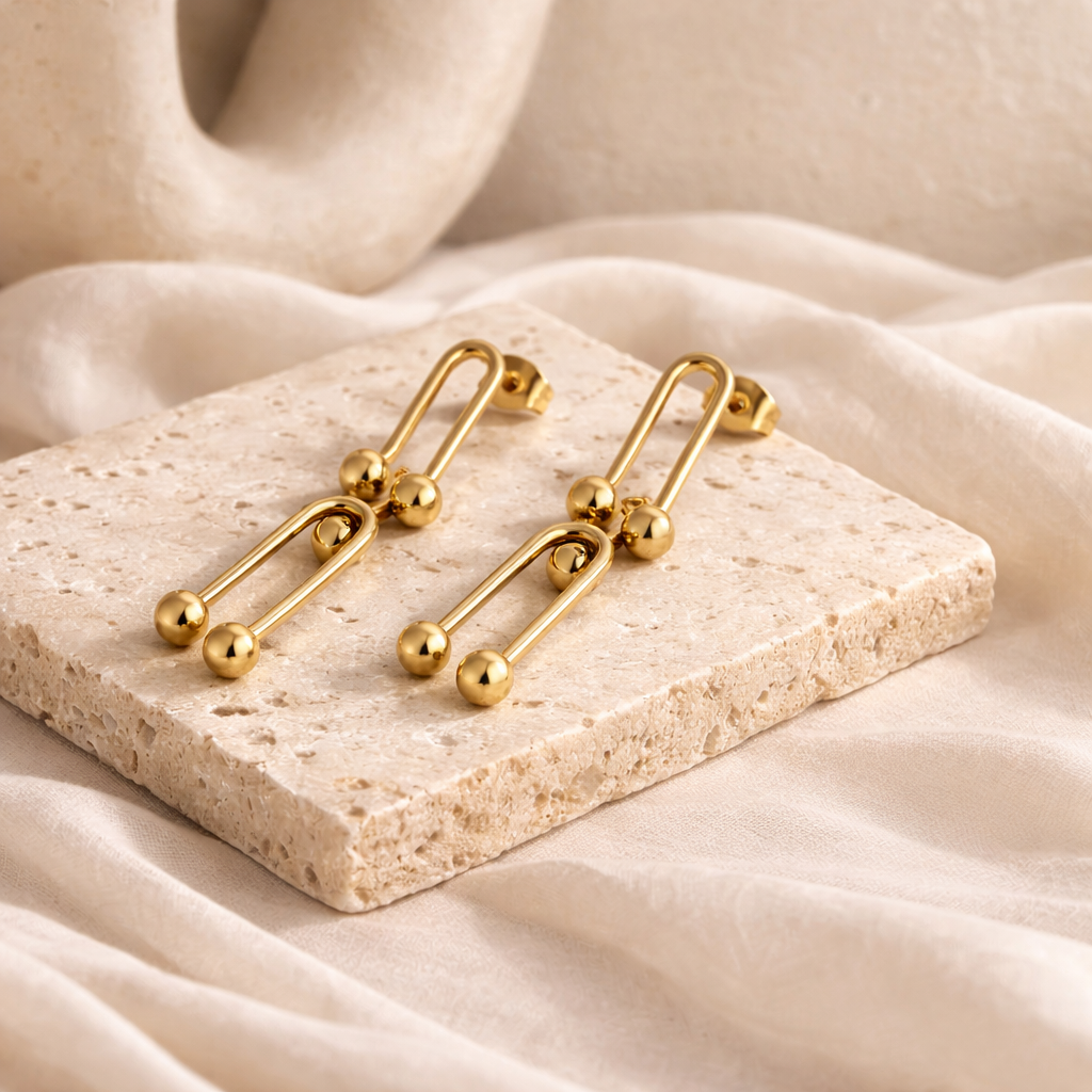 Luna Link Drop Earrings