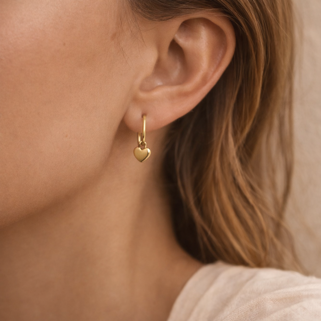 Lumi Heart Huggies Earrings