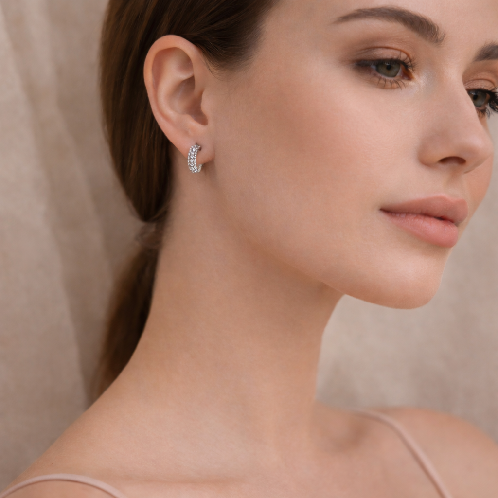 Iris Pavé Hoop Earrings