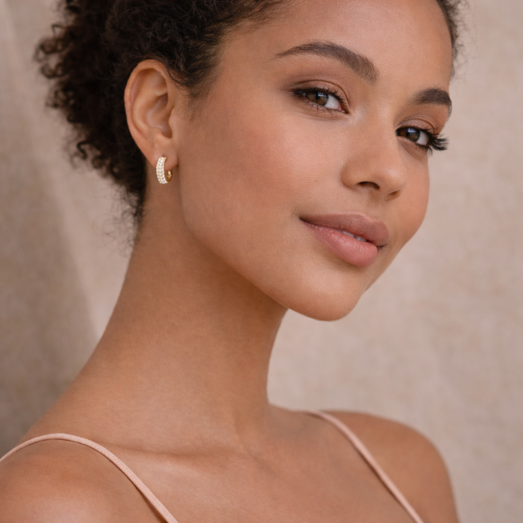 Iris Pavé Hoop Earrings