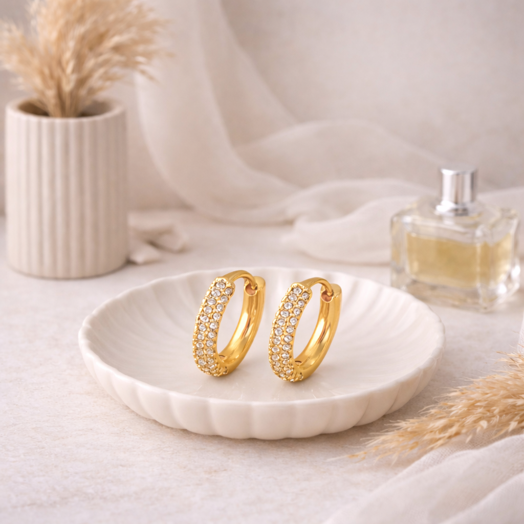 Iris Pavé Hoop Earrings