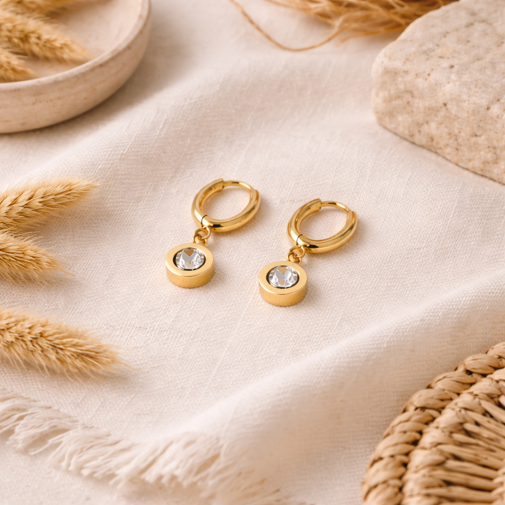 Noa Crystal Hoop Earrings